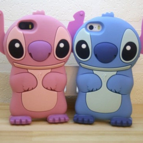 Cute Silicone Back Cover Case Lilo Stitch Case For iPhone 4 4s 5 5s 6 6s 6 plus 6s plus, 10pcs Anime Cartoon Stich Silicon 3D