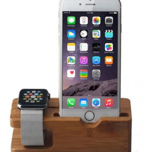 Dock Station Bracket Cradle Stand Holder Natural Bamboo Charging